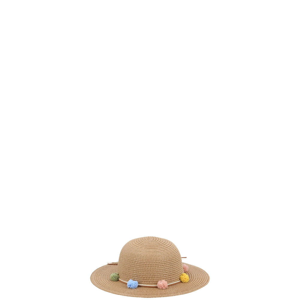 Chapéu de Palha Infantil com Pompom - Bauarte